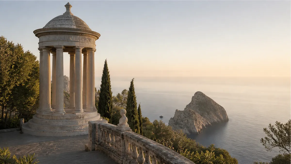 Son Marroig estate terrace mood for Mallorca proposal privacy scoring