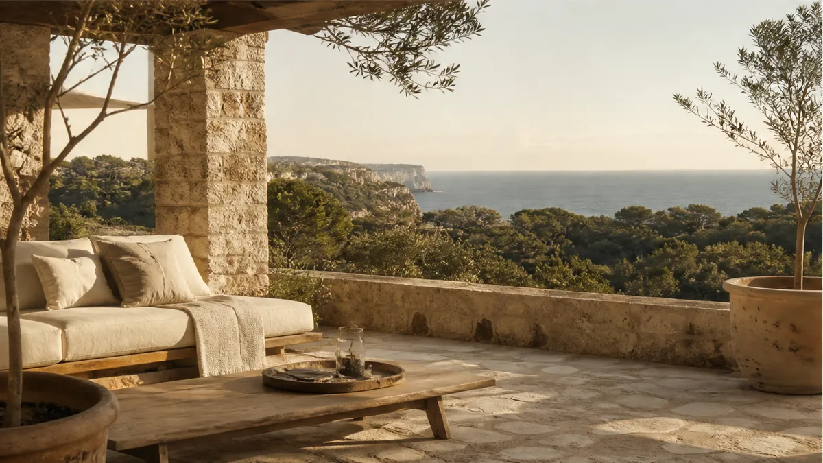 Private Menorca finca terrace for choosing a proposal privacy tier