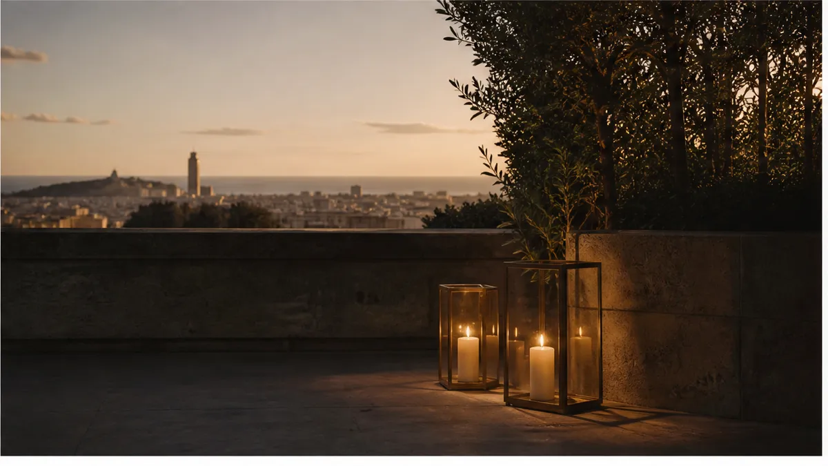 Editorial couple moment on a quiet Spain terrace – no neon signs or petal hearts