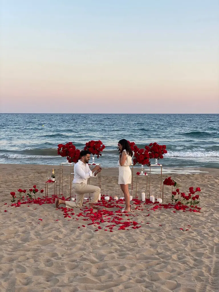 Castelldefels beach proposal setup view 2 showing sand and coastline