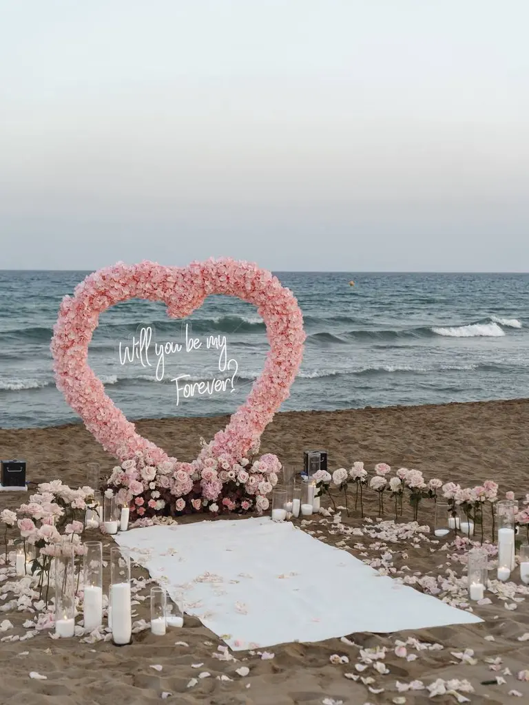 Castelldefels beach proposal setup view 4 showing sand and coastline