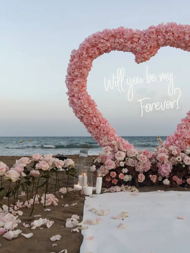 Castelldefels beach proposal setup view 5 showing sand and coastline