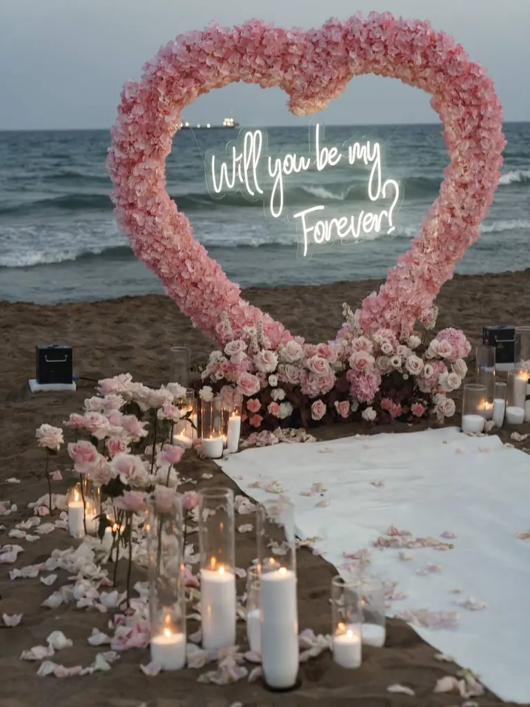 Castelldefels beach proposal setup view 6 showing sand and coastline