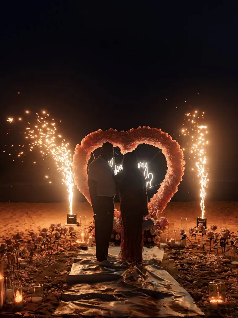 Castelldefels beach proposal setup view 7 showing sand and coastline