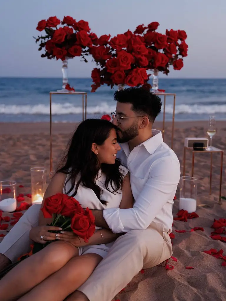 Garraf beach marriage proposal setup view 9 showing cliffs and Mediterranean coast