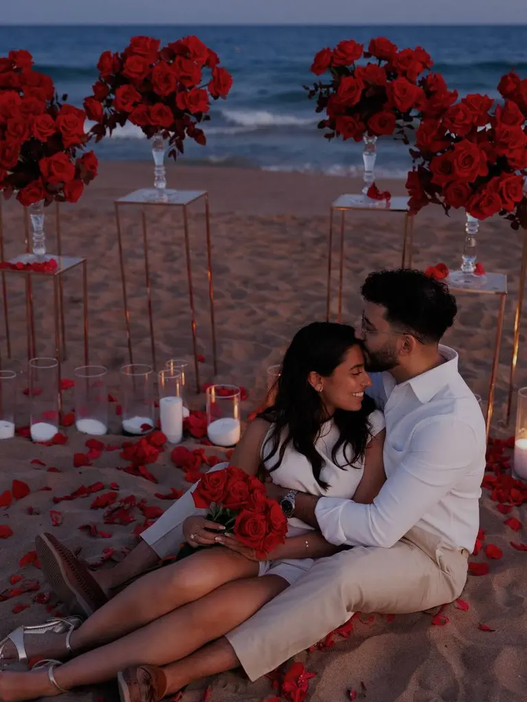 Garraf beach marriage proposal setup view 10 showing cliffs and Mediterranean coast