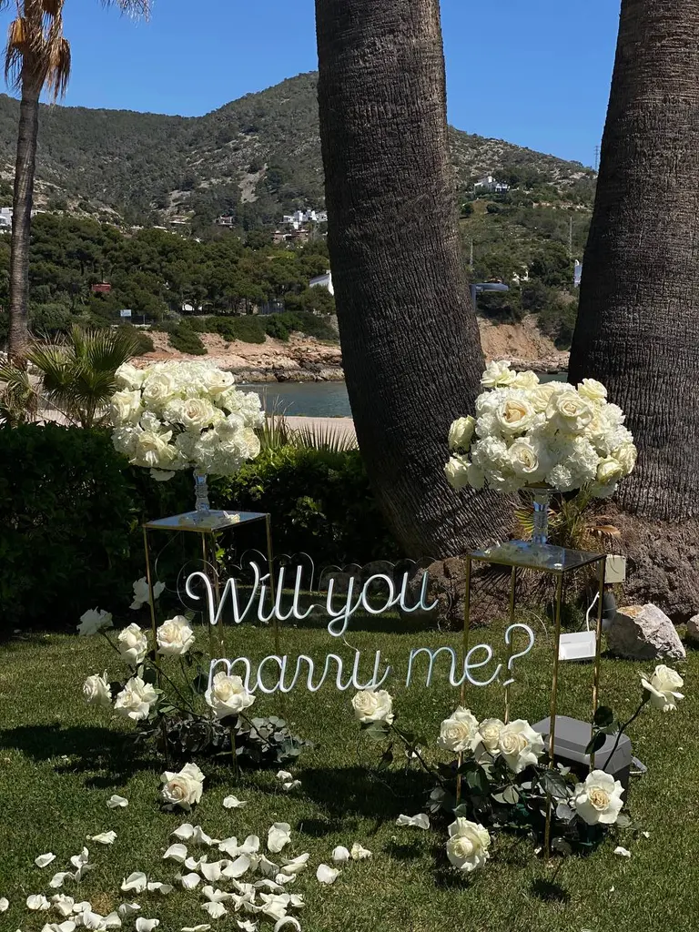Hotel Estela Sitges marriage proposal setup view 5