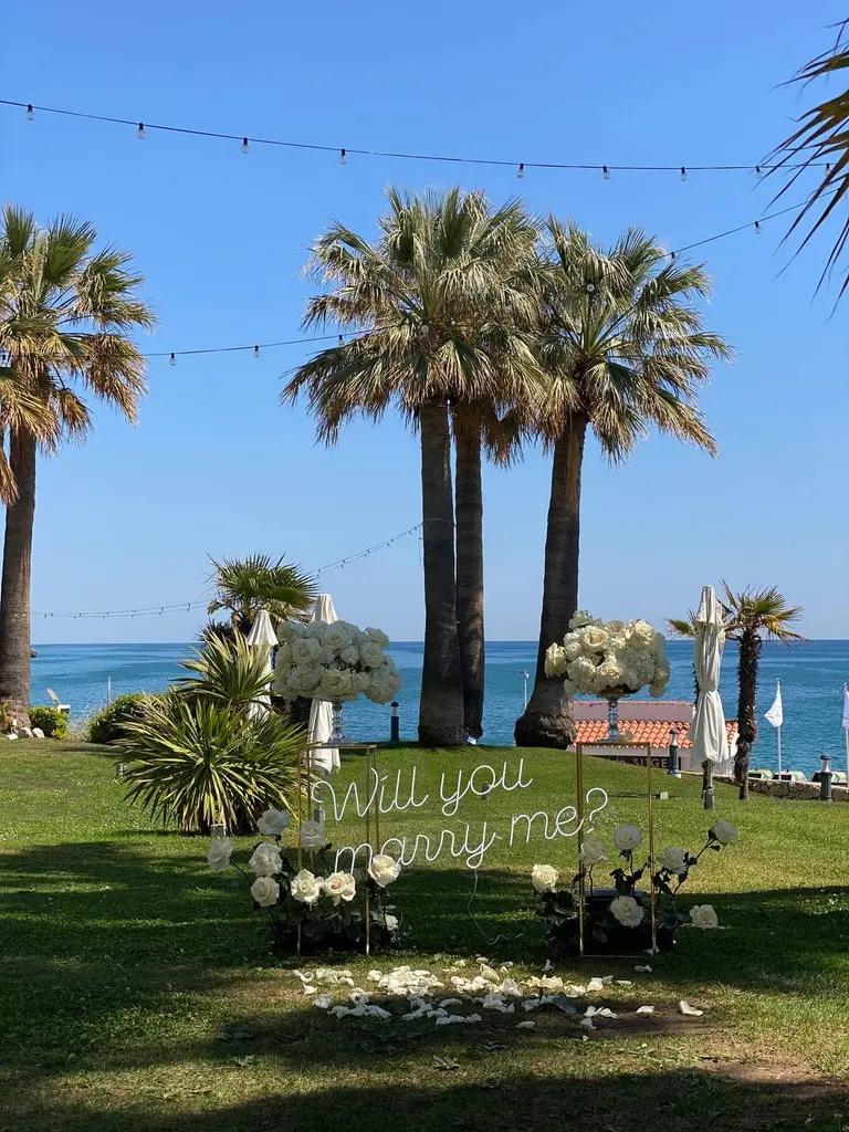 Hotel Estela Sitges marriage proposal setup view 6