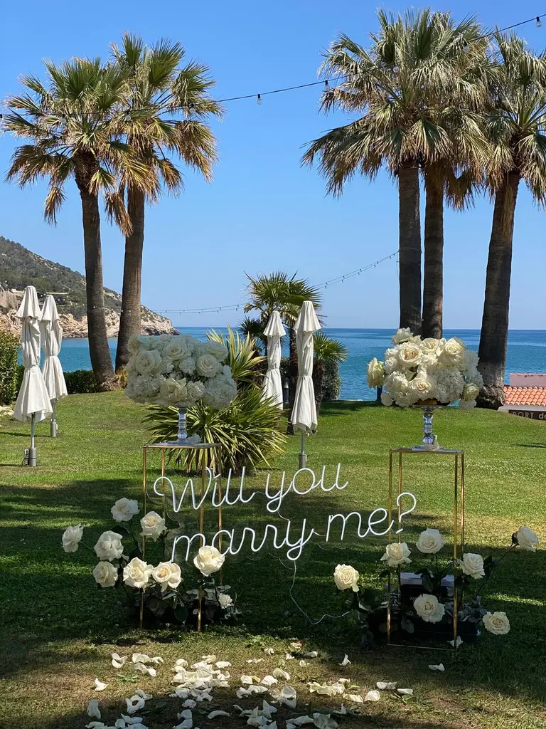 Hotel Estela Sitges marriage proposal setup view 7