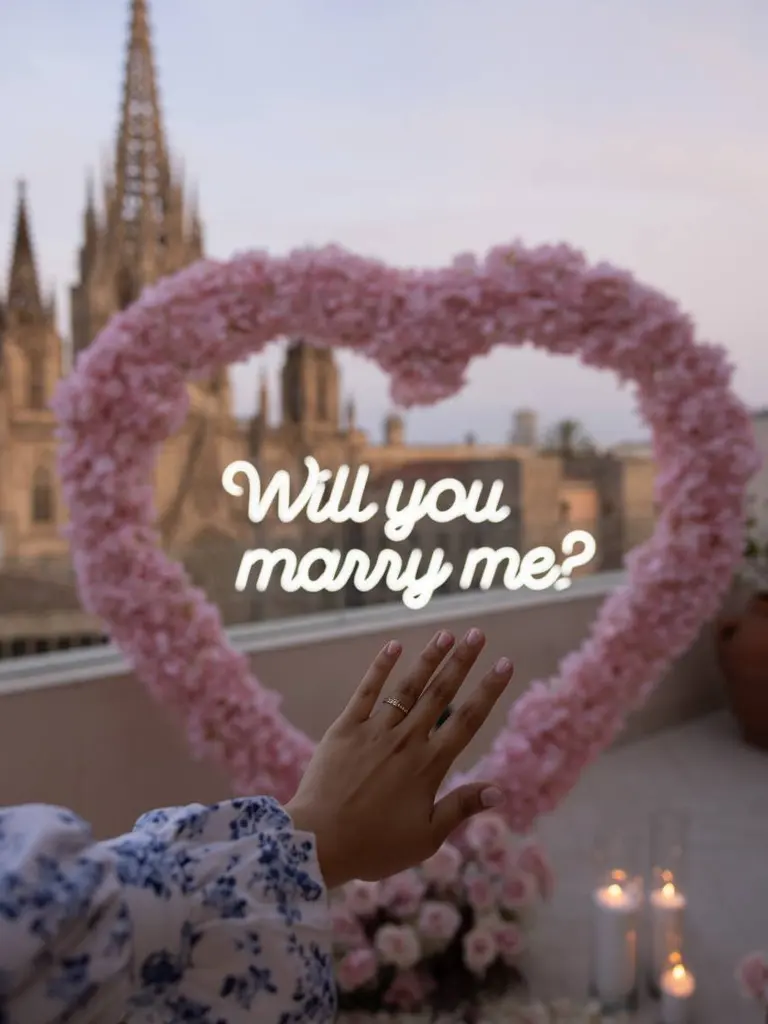 Lamaro Hotel Barcelona marriage proposal setup detail 10