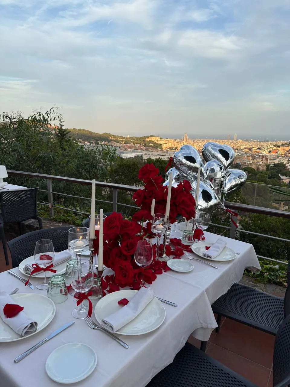 Mirablau Barcelona marriage proposal setup with city views 1