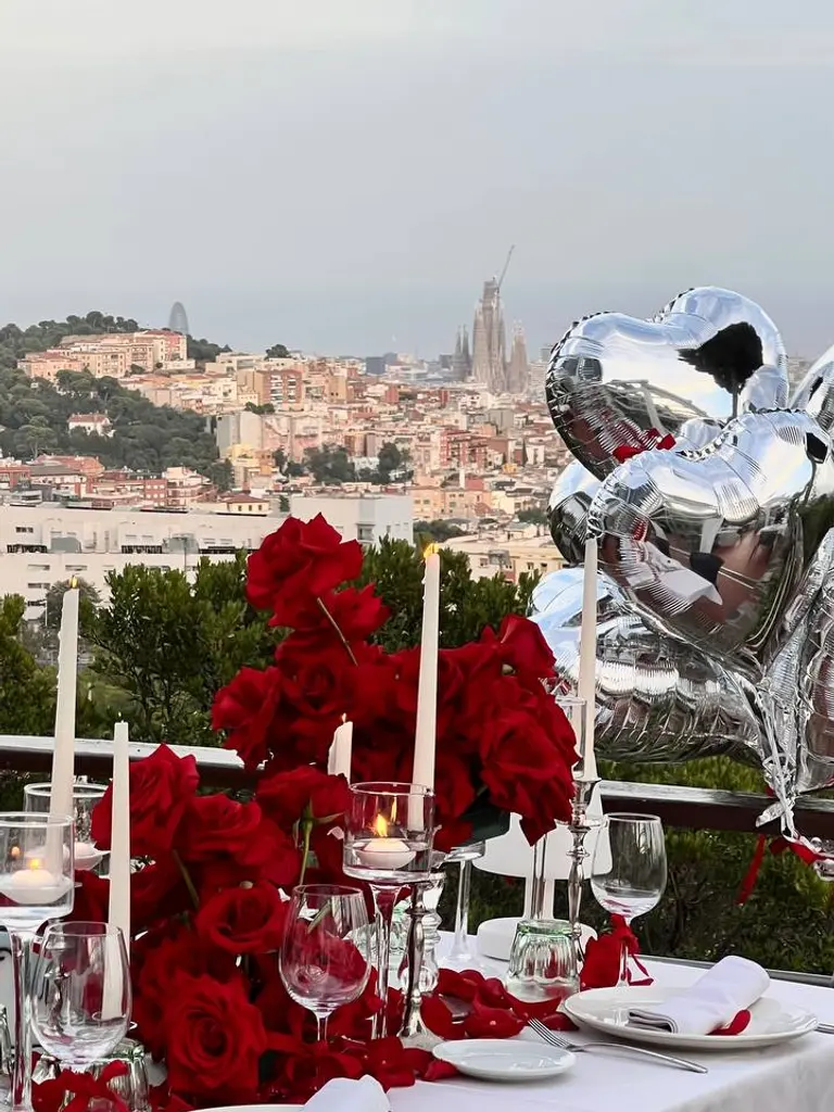 Mirablau Barcelona marriage proposal setup with city views 4