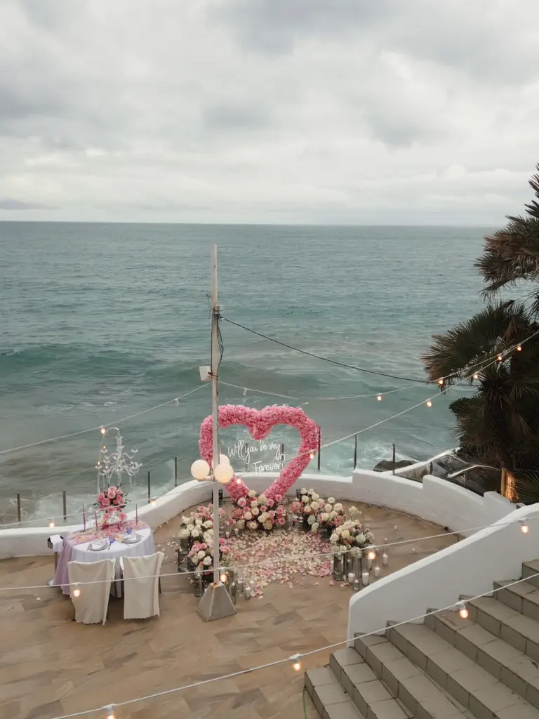 Mirablau Barcelona marriage proposal setup with city views 5