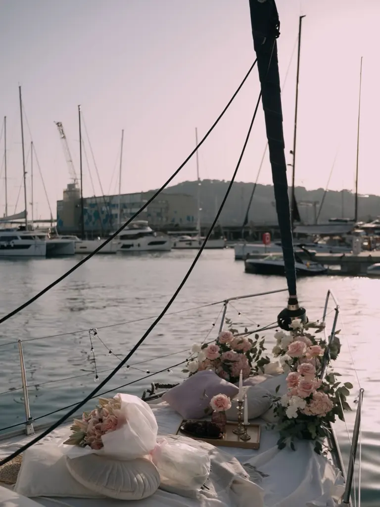 Port Olímpic yacht proposal setup in Barcelona - view 3