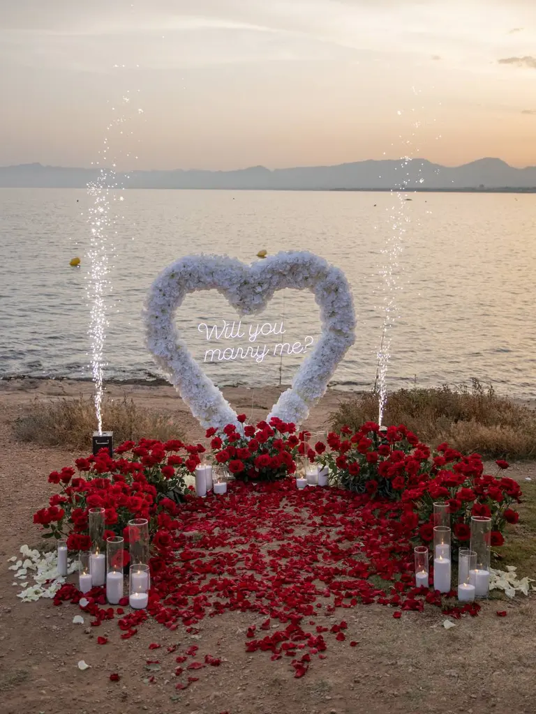 Salou beach marriage proposal setup on the Costa Dorada coast - photo 5