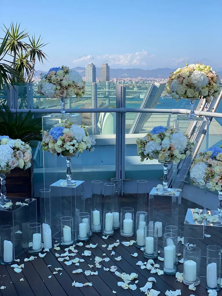 W Barcelona hotel marriage proposal setup view 11