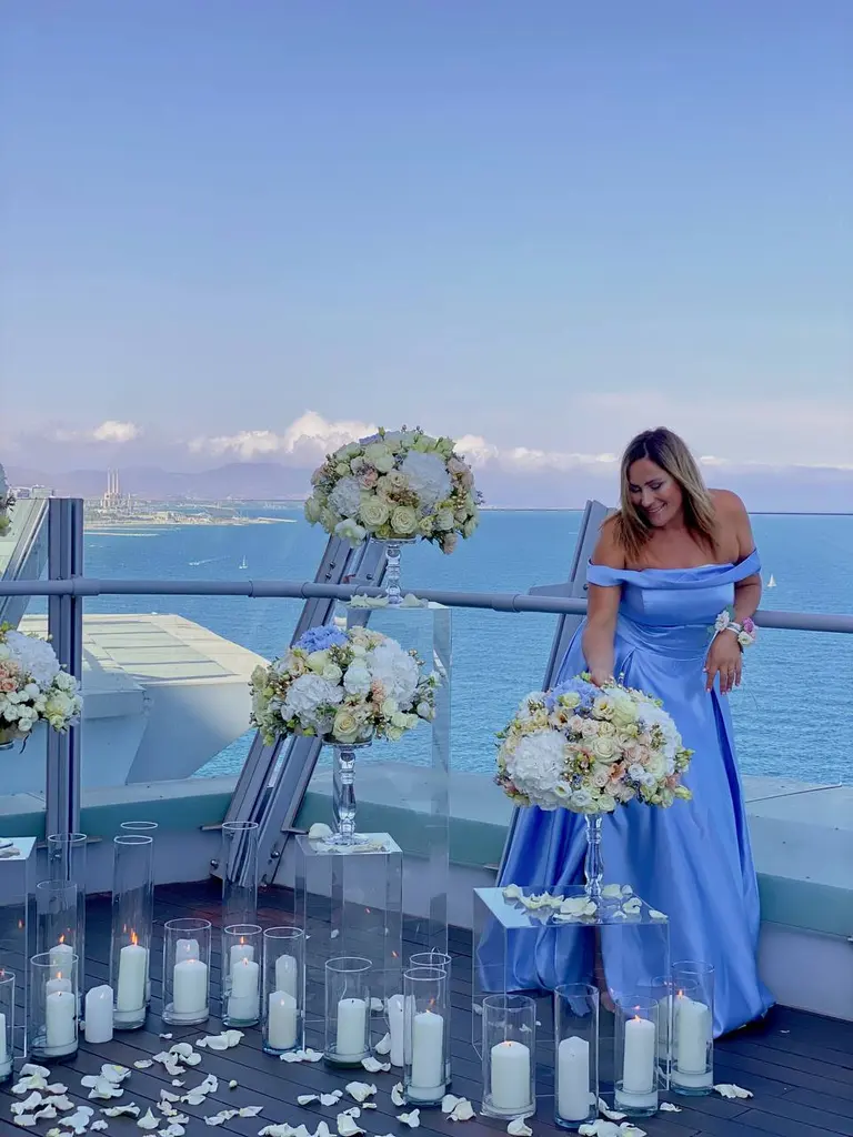 W Barcelona hotel marriage proposal setup view 12