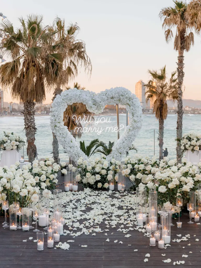W Barcelona hotel marriage proposal setup view 6